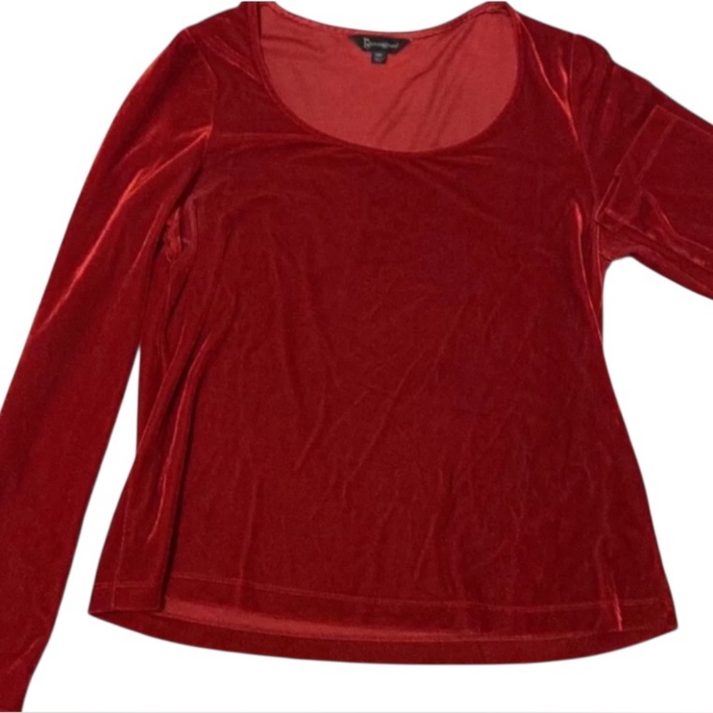 Pajamagram Velour Long Sleeve Pajama Top Medium Red
